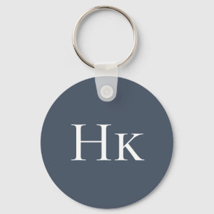Monogram Elegant Classic Navy Monogrammed Initial Keychain