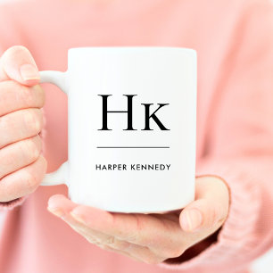 Monogram Elegant Classic Personalized Initial Name Coffee Mug