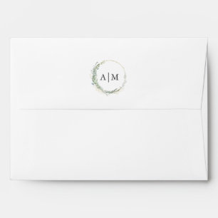 Monogram Elegant Eucalyptus Envelope