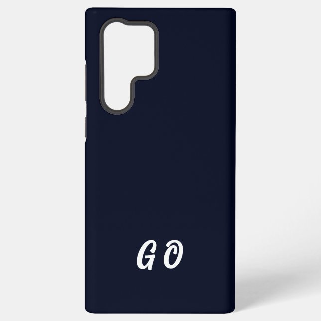 Monogram  Elegant Initial Dark Blue  Samsung Galaxy S22 Ultra Case (Back)