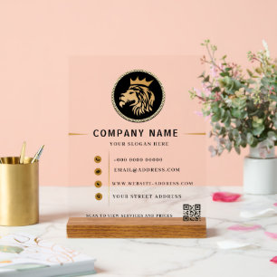 Monogram Elegant Lion Logo Acrylic Sign