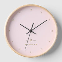 Monogram Elegant Minimal Blush Pink and Gold