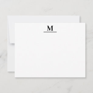 Monogram Elegant Minimal Modern Flat Note Card