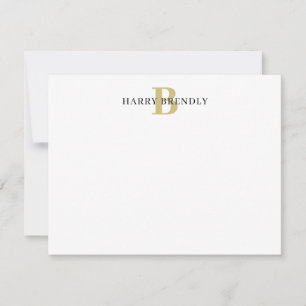 Monogram Elegant Minimal Stylish Flat Note Card