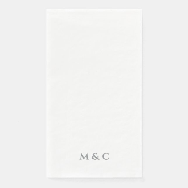 Monogram Elegant Modern 25th Anniversary Party Napkin (Front)