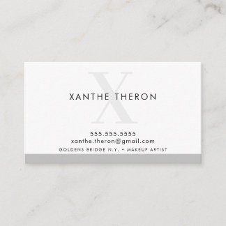 MONOGRAM elegant modern minimal cool grey grey Business Card