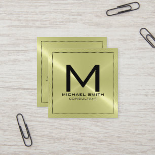 Monogram Elegant Modern Stainless Metal Square Business Card