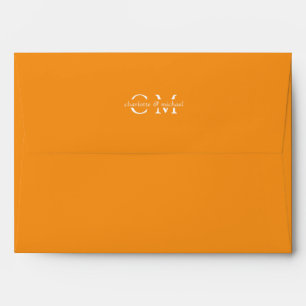 Monogram Elegant Orange Envelope