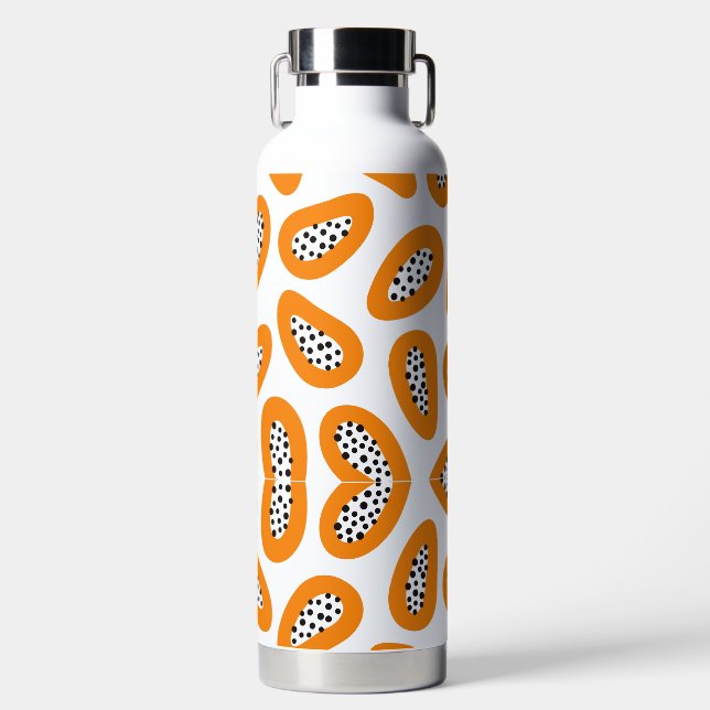 Monogram Elegant Papaya Pattern  Water Bottle (Front)