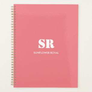 Monogram Elegant Pink Minimal  Planner