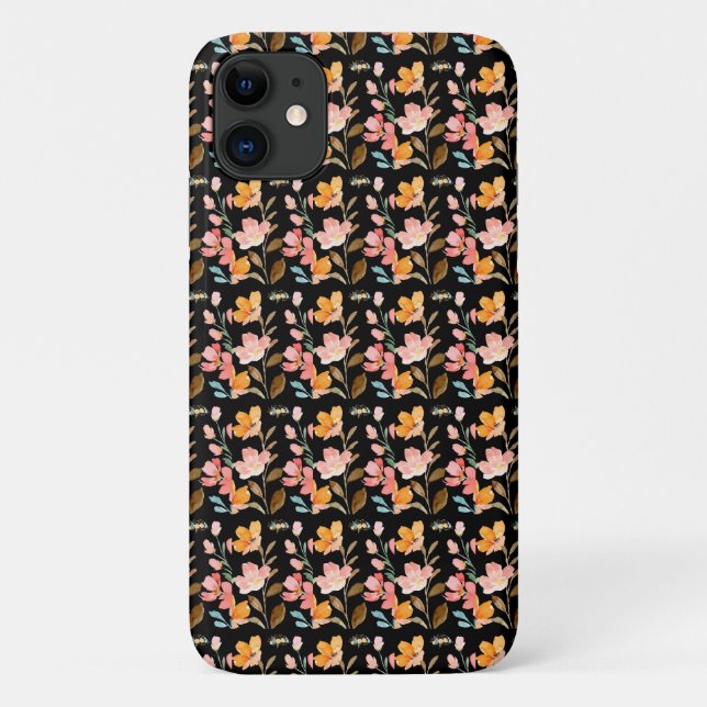 Monogram Elegant Pink Watercolor Case-Mate iPhone Case (Back)