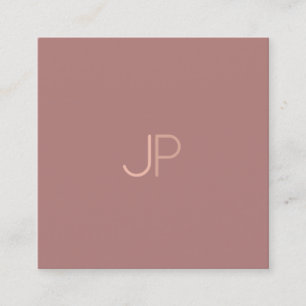 Monogram Elegant Plain Modern Trendy Design Luxury Square Business Card