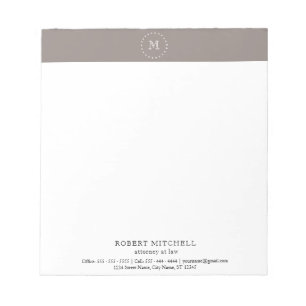 Monogram Elegant Professional Business Notepad