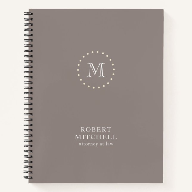 Monogram Elegant Professional Spiral Notebook (Front)