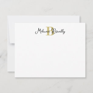 Monogram  Elegant Stylish Script Flat Note Card