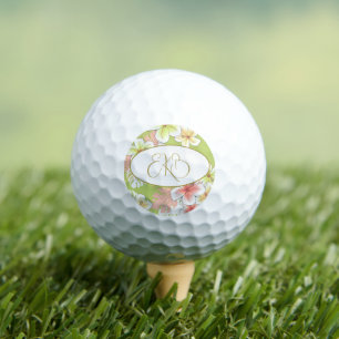 Monogram Elegant Tropical Floral Golf Balls