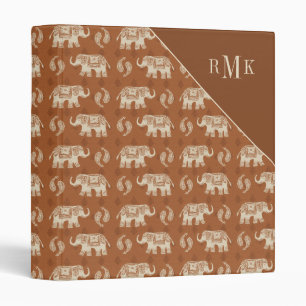 Monogram   Elephant Orange Caravan Pattern Binder