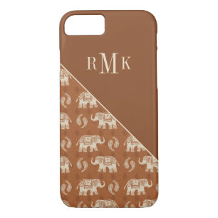 Monogram   Elephant Orange Caravan Pattern Case-Mate iPhone Case