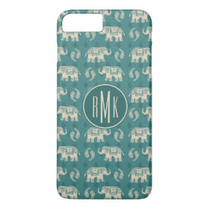 Monogram   Elephant Teal Caravan Pattern Case-Mate iPhone Case
