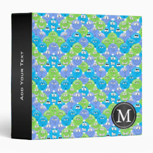 Monogram - Emoji Design Funny Colourful Faces Binder