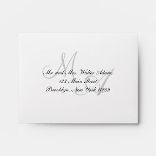 Monogram Envelope for RSVP Card Wedding Invitation
