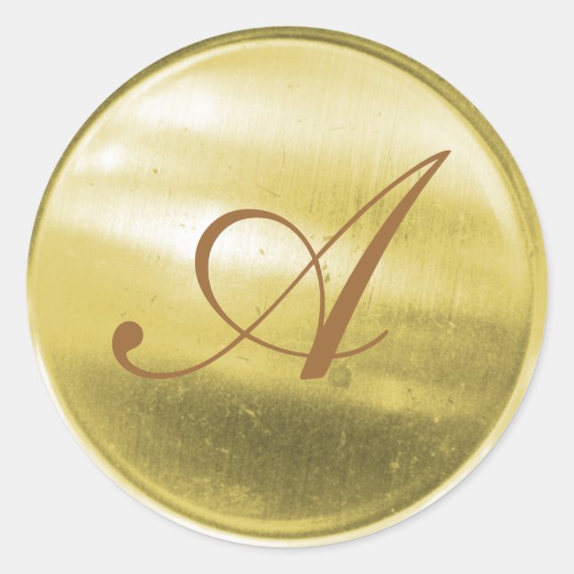 monogram envelope sealer classic round sticker (Front)