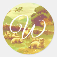 Monogram Envelope Seals, Pretty Vintage Sheep Farm