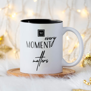 Monogram Every Moment Matters Two-Tone Coffee Mug