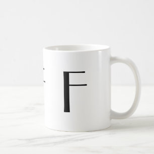 Monogram F Black and White Modern Coffee Mug
