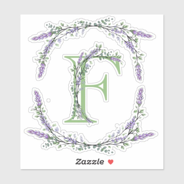 Monogram F Lavender Eucalyptus (Sheet)