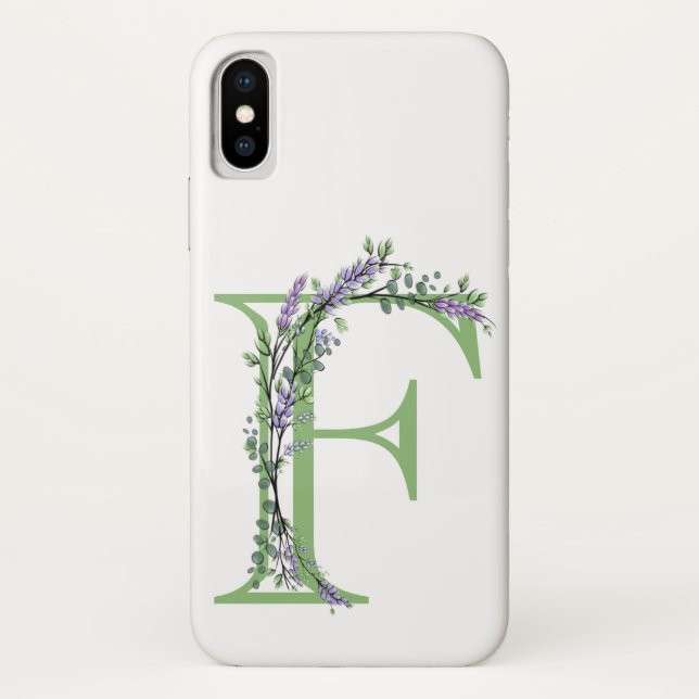 Monogram F Lavender Eucalyptus Case-Mate iPhone Case (Back)