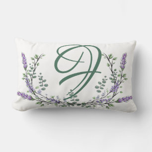 Monogram F Lavender Eucalyptus Lumbar Pillow