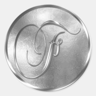 Monogram F NONMETALLIC Silver Envelope Seal
