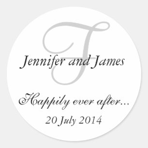 Monogram F Stickers for Wedding Favours