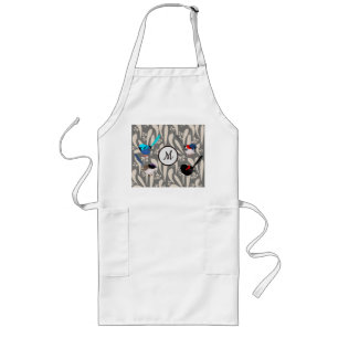 Monogram Fairy Wrens Long Apron