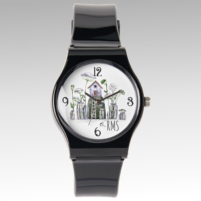 Monogram Fairytale Cottage Queen Anne Lace Flowers Watch (Creator Uploaded)