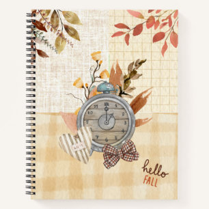 Monogram fall pattern Natural texture artwork chic Notebook