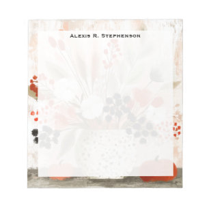 Monogram Fall Posy and Rust Speckled Pot Notepad