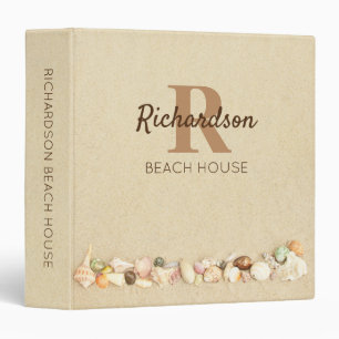 Monogram Family Beach House Seashells Binder