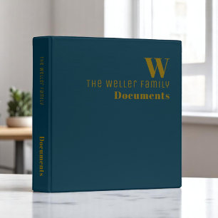 Monogram Family Documents dark blue Binder