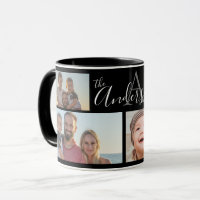 Monogram Family Four Photo Customized Kee