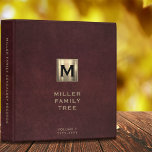 Monogram Family History Red Leather Binder<br><div class="desc">Monogrammed Family History Binder - A monogrammed leather print book to store genealogy documents photos and more. Change the volume and date as needed. A stylish genealogy organizer for your family records or a memorable gift for weddings,  birthdays,  showers and more.</div>