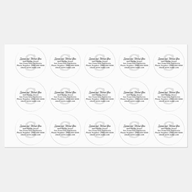 Monogram Family Name Address White  (Sheet)