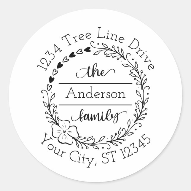 Monogram Family Name Return Address Envelope Seal (Front)