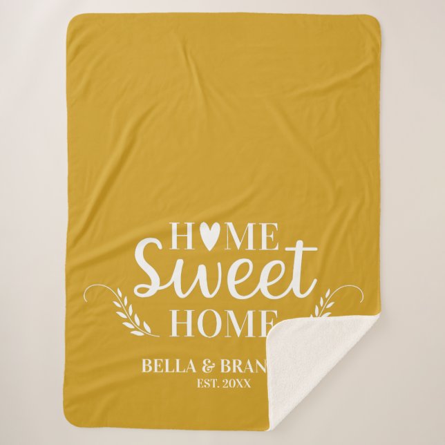 Monogram family name Sherpa Blanket (Front)