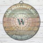 Monogram Family Name Vintage Crest Dartboard<br><div class="desc">A cool monogram crest dartboard with a rustic coloured wood background. personalized with your name and established date. Great for a family game room,  or man cave. Designed for you by Blackberry Boulevard.</div>
