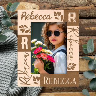 Monogram Fancy Font Name and Initial Etched Frames