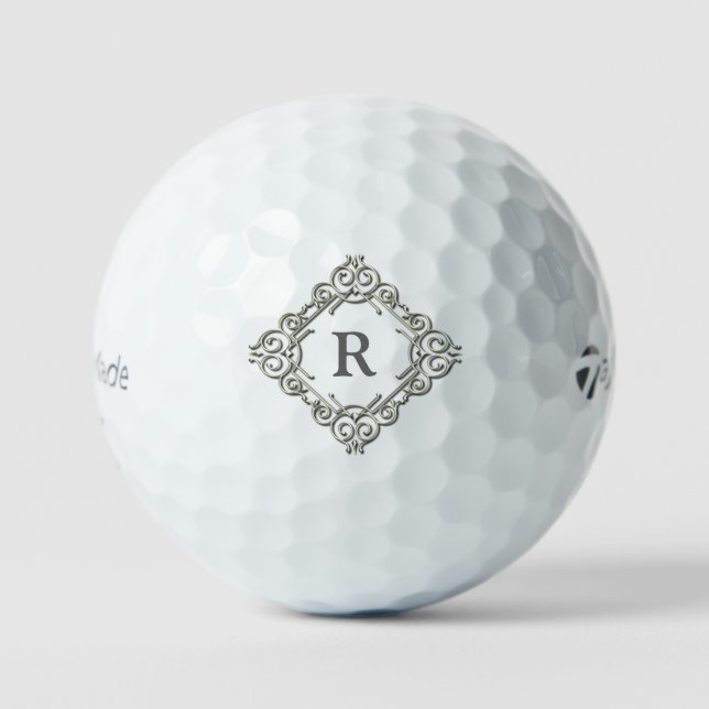 Monogram Fancy Frame Border Golf Balls (Front)
