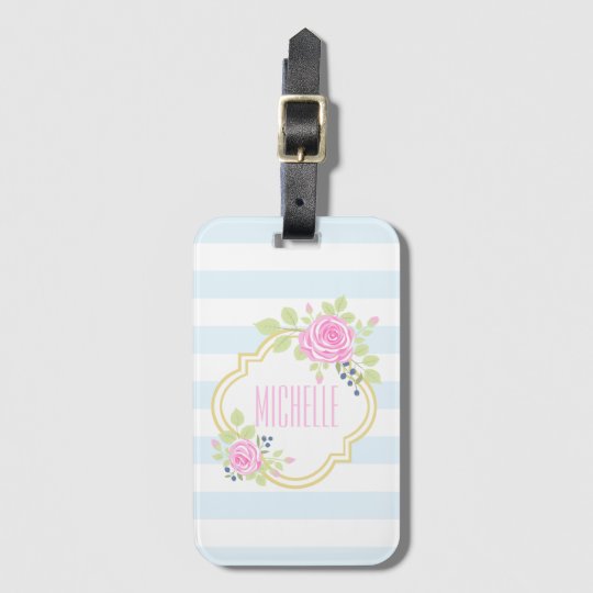 Monogram Fancy Luggage Tag w/ Business Card Slot