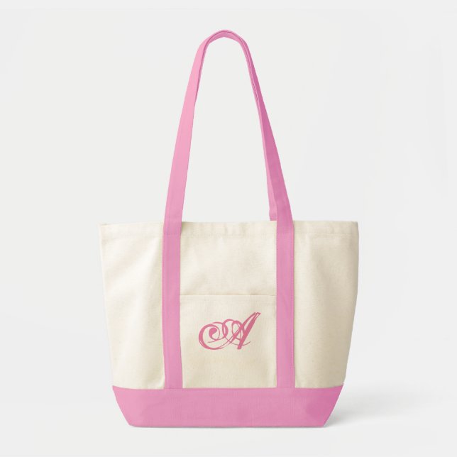 Monogram fancy two tone tote. Customize Monogram Tote Bag (Front)